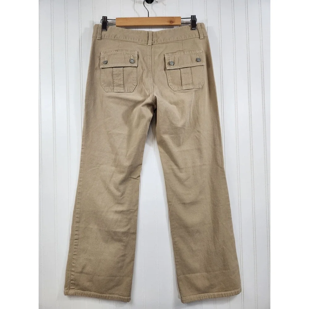 Michael Kors Khaki Cargo Pants Womens 10 Stretch Straight Leg Flap‎ Pocket 34x29